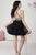 Tiffany Homecoming - Halter Neckline Diamond Print A-line Cocktail Dress 27105 In Black and Multi-Color