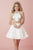 Tiffany Homecoming - Embroidered Two Piece Short Halter Dress 27111  In White Multi