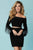 Tiffany Homecoming - 27181 Fringed Long Sleeve Off Shoulder Two-Piece Dress In Black