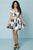 Tiffany Homecoming - 27191 Deep V-neck Two-Piece Floral Short Dress In White and Floral