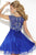 Tiffany Homecoming - Gracefully Ornate Illusion Chiffon A-Line Cocktail Dress 27888 In Blue