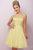 Tiffany Homecoming - Gracefully Ornate Illusion Chiffon A-Line Cocktail Dress 27888 In Yellow