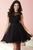 Tiffany Homecoming - Gracefully Ornate Illusion Chiffon A-Line Cocktail Dress 27888 In Black