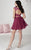 Tiffany Homecoming - Two-Piece Beaded Lace Top A-line Short Dress In Red