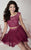Tiffany Homecoming - Two-Piece Beaded Lace Top A-line Short Dress In Red