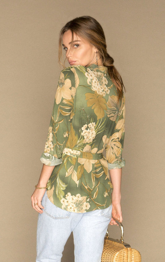 Catamaran Blouse I Hawaiian Garden Print