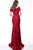 Jovani - 68446 Short Sleeve Lace Embroidered Fitted Evening Dress In Red