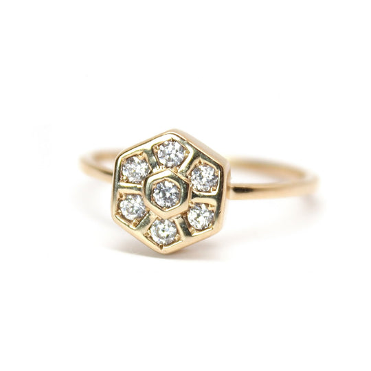 Honeycomb Gold Ring