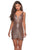 La Femme - 28218 Short Sequined Metallic Faux Wrap Dress In Gold