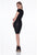 Terani Couture - 1611C0011A Bedazzled V-Neck Sheath Dress in Black