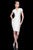 Terani Couture - 1611C0011A Bedazzled V-Neck Sheath Dress in White