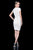 Terani Couture - 1611C0011A Bedazzled V-Neck Sheath Dress in White