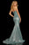 Sherri Hill - 52954 Long Strapless Fitted Mermaid Dress In Green and Silver