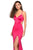 La Femme - 27682 V-neck Stretch Satin Trumpet Dress In Pink