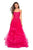 La Femme - 27694 Jeweled Rose Lace Appliqued Tulle Gown In Pink