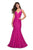 La Femme - 27623 Strappy Low Back Lace Mermaid Gown In Pink