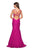 La Femme - 27623 Strappy Low Back Lace Mermaid Gown In Pink