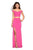 La Femme - 27496 Two Piece Off shoulder Gown with Slit In Pink