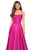 La Femme - 27222 Sleeveless Lace Applique Mikado A-Line Gown In Pink