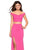 La Femme - 27496 Two Piece Off shoulder Gown with Slit In Pink