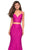 La Femme - 27589 Two Piece Lace Stretch Jersey Mermaid Dress In Pink