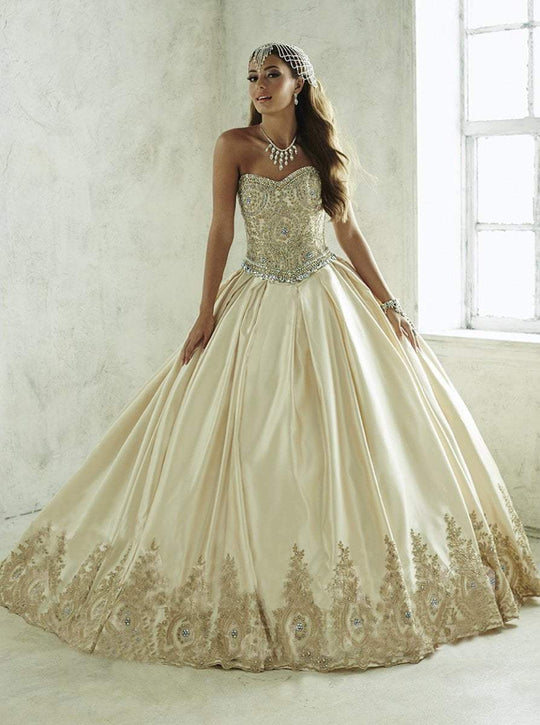 Quinceanera Collection - 26826 Applique Sweetheart Satin Ballgown