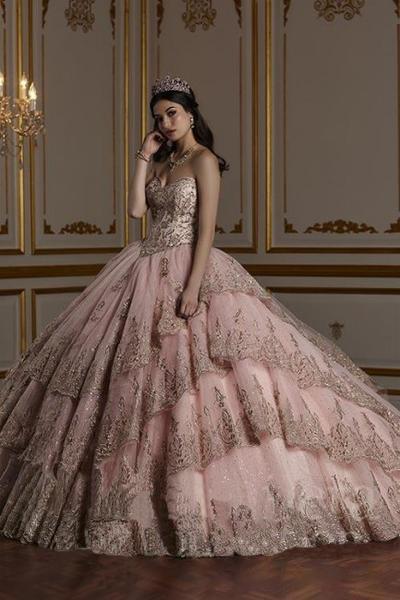 Quinceañera Collection - 26938 Strapless Sweetheart Neck Quince Gown