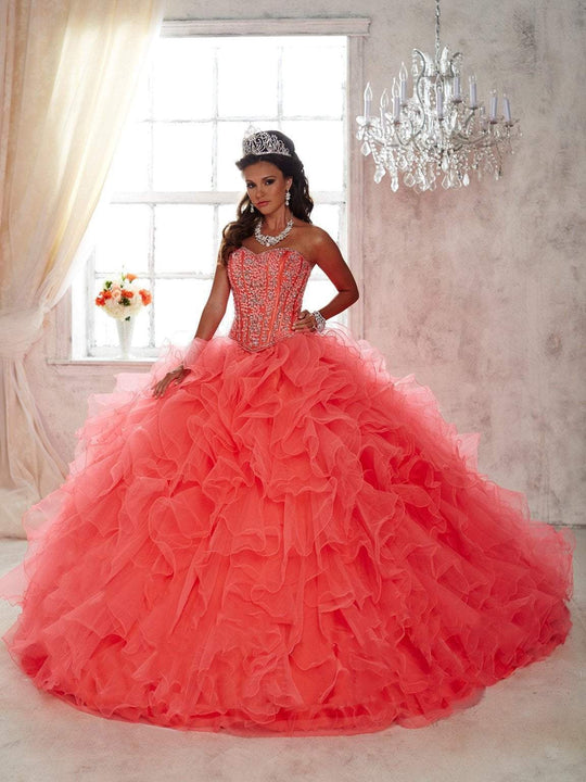 Quinceanera Collection - 26820 Strapless Sweetheart Ruffled Ballgown