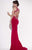 Studio 17 - 12561 Bejeweled V-neck Sheath Dress in Red