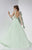 Studio 17 - 12571 Beaded Illusion Bateau Dress in Green