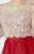 Studio 17 - 12575 Bedazzled Illusion Bateau Tulle Dress in Red and Gold