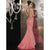 Panoply - 44268 Deep V-Neck Encrusted Evening Gown in Orange