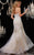 Panoply - 44274 Strapless Beaded Swirl Evening Gown in White