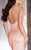 Panoply - 44278 Beaded Striped V-Neck Evening Gown in Red and Neutral