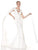 Panoply - 44306 V-Neck Lace Evening Gown with Chiffon Cape in White
