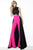 Jovani - 3377 Two-Piece Jumpsuit with Overskirt In Black and Pink