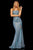 Sherri Hill - 52362 Glitter Stretch Strapless Mermaid Dress In Blue and Silver