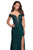 La Femme - 27097 Lace Applique Off-Shoulder Sheath Dress In Green