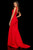 Sherri Hill - 52962 Scoop Neck Scuba Mermaid Dress With Train In Red