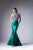Cinderella Divine - HW03 Two Piece Floral Appliqued Mermaid Gown In Green