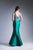 Cinderella Divine - HW03 Two Piece Floral Appliqued Mermaid Gown In Green