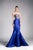 Cinderella Divine Strapless Vivid Floral Ornate Mermaid Gown HW06 In Royal