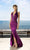 La Femme - 12278 Halter V Neck High Low Mermaid Prom Dress In Purple