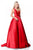 Sherri Hill - 51856 Sleeveless V Neck Mikado Ballgown In Red