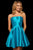 Sherri Hill - 52989 Strapless Crystal Beaded Taffeta Short Dress In Blue