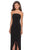 La Femme - 28204 Strapless Jersey Sheath Dress With Slit In Black