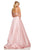 Sherri Hill - 52715 Scoop Neck Strappy Back Long A Line Satin Dress In Pink