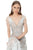 Jovani - 66234 Feathered Long Sheath Dress In Silver and Neutral