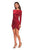 La Femme - 28192 Long Sleeve Backless Faux Wrap Dress
