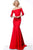 Jovani - 68416 Off-Shoulder Mermaid Dress In Red